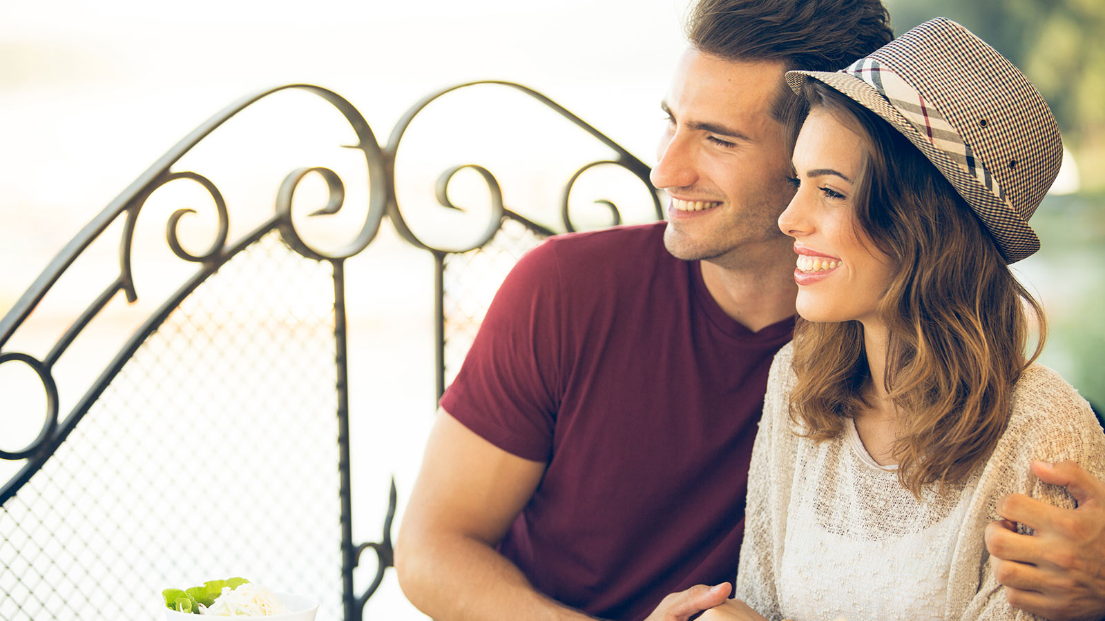 Man and woman smiling